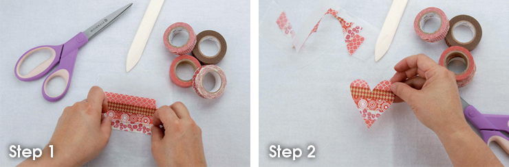 Free-Form Striped Heart - Steps 1-2c