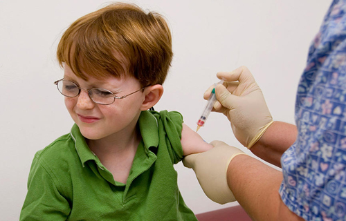 child getting a shot