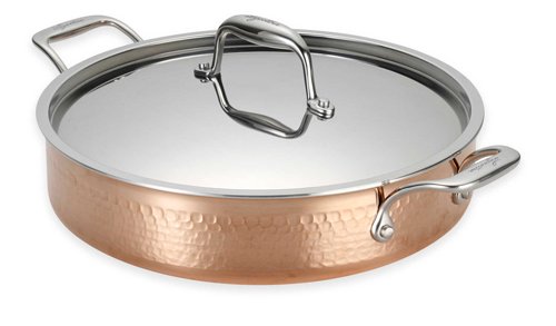 Lagostina Martellata Hammered Copper Covered Casserole
