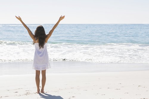 woman at beach