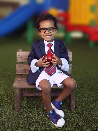 Ryan Morris II sitting on bench