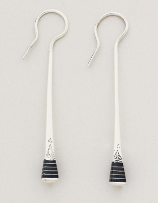 Ebony and Silver Earrings