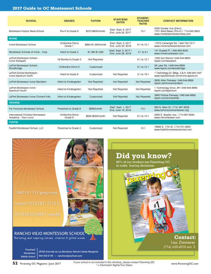 's Montessori Directory 2017 p52