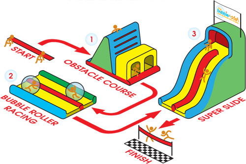 Bubble-Dash Obstacle Course