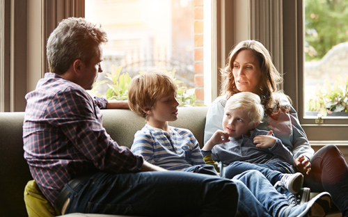 family talking