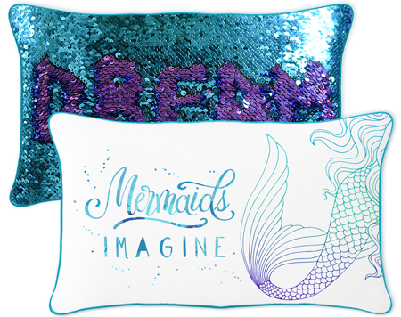 IMAGINE Mermaid Pillow and Velvet Blanket Set
