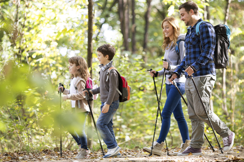 Family hiking