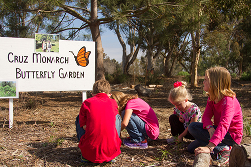kids at the Cruz Monarch Butterfly Garden
