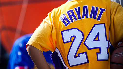person wearing Kobe Bryant jersey