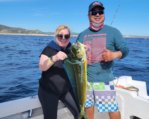 Fullerton resident Ronda Tierney caught dorado while fishing with Ricardo