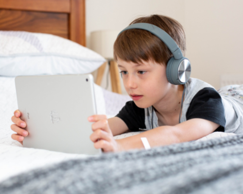 Managing Social Media Boy on iPad