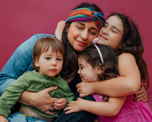 Leslie Priscilla with her three children