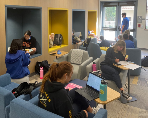 Students at SMCHS working in a group setting.