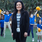 Patty Fabian Top Employee of Orange County with students at Vibrant Minds Charter School
