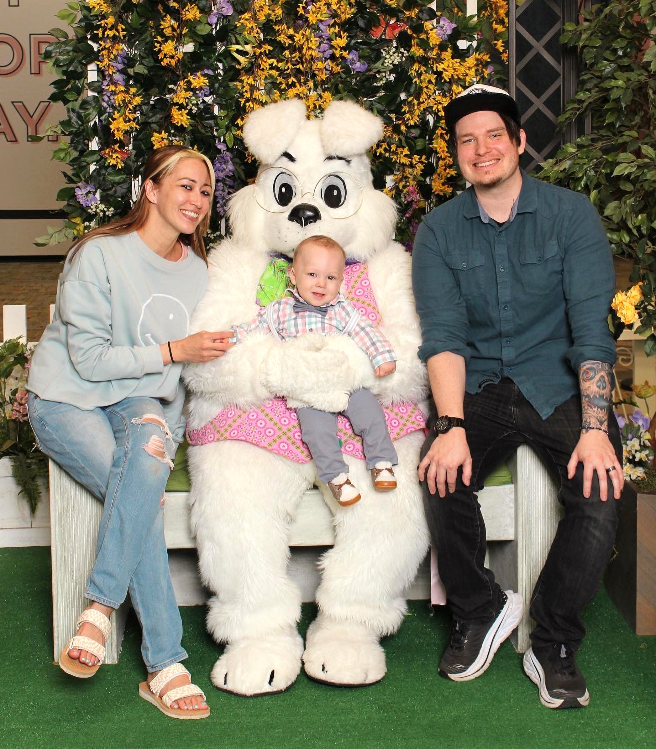 Nick Rickenbach and family with easter bunny