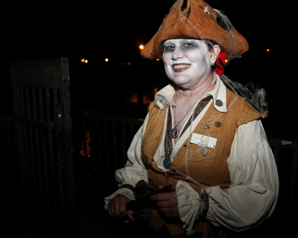 A woman dressed as a ghost pirate at the Spooky Seas event at Ocean Institute